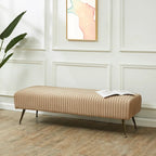 Banc tapissé en velours, multicolore, pieds en laiton antique/noir, 1-2 places