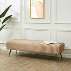 Banc tapissé en velours, multicolore, pieds en laiton antique/noir, 1-2 places