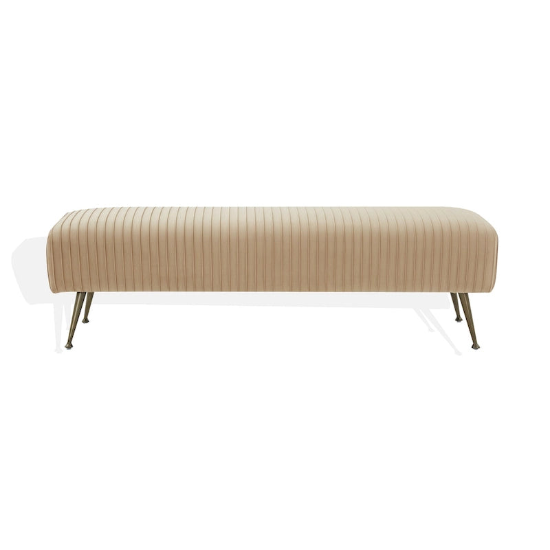 Banc tapissé en velours, multicolore, pieds en laiton antique/noir, 1-2 places