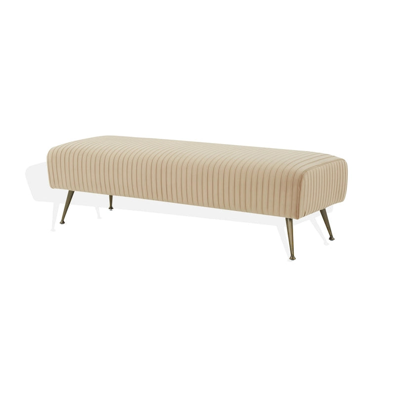Banc tapissé en velours, multicolore, pieds en laiton antique/noir, 1-2 places