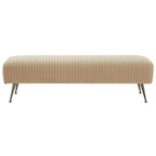 Banc tapissé en velours, multicolore, pieds en laiton antique/noir, 1-2 places