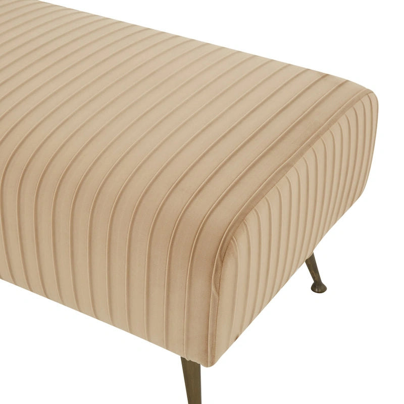 Banc tapissé en velours, multicolore, pieds en laiton antique/noir, 1-2 places
