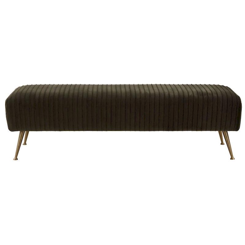 Banc tapissé en velours, multicolore, pieds en laiton antique/noir, 1-2 places