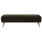 Banc tapissé en velours, multicolore, pieds en laiton antique/noir, 1-2 places