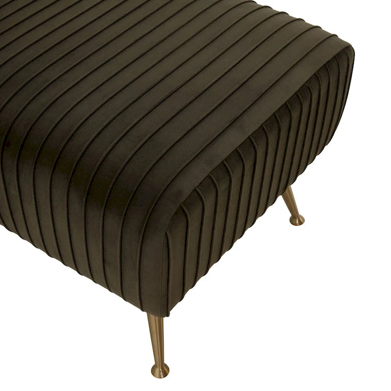 Banc tapissé en velours, multicolore, pieds en laiton antique/noir, 1-2 places