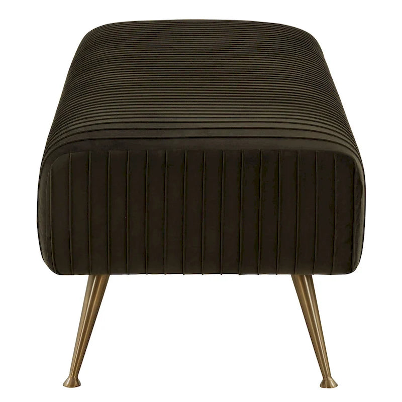 Banc tapissé en velours, multicolore, pieds en laiton antique/noir, 1-2 places
