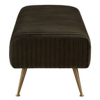 Banc tapissé en velours, multicolore, pieds en laiton antique/noir, 1-2 places