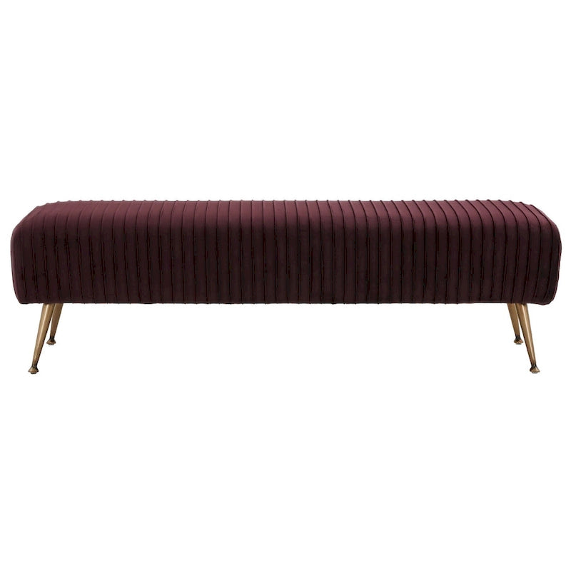 Banc tapissé en velours, multicolore, pieds en laiton antique/noir, 1-2 places