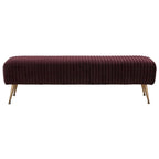 Banc tapissé en velours, multicolore, pieds en laiton antique/noir, 1-2 places