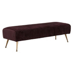 Banc tapissé en velours, multicolore, pieds en laiton antique/noir, 1-2 places