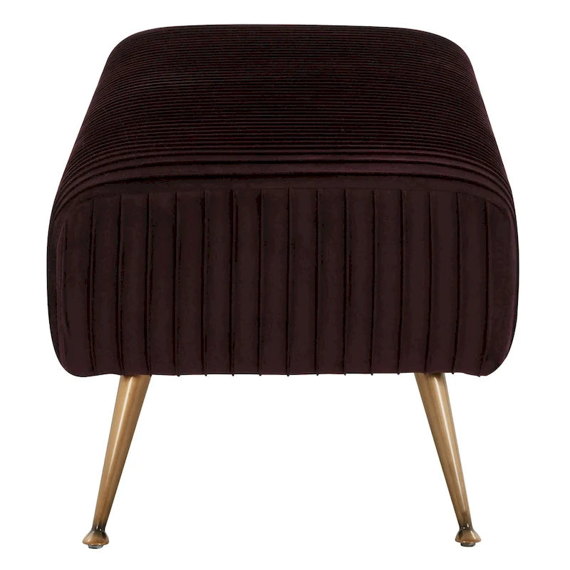 Banc tapissé en velours, multicolore, pieds en laiton antique/noir, 1-2 places