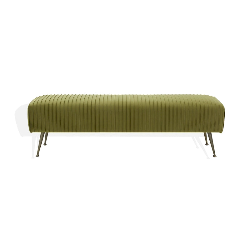 Banc tapissé en velours, multicolore, pieds en laiton antique/noir, 1-2 places