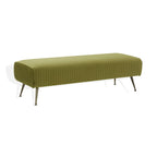 Banc tapissé en velours, multicolore, pieds en laiton antique/noir, 1-2 places