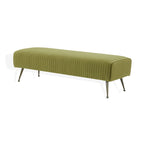 Banc tapissé en velours, multicolore, pieds en laiton antique/noir, 1-2 places