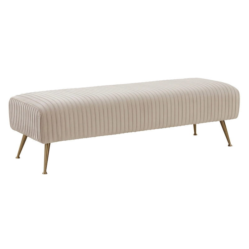 Banc tapissé en velours, multicolore, pieds en laiton antique/noir, 1-2 places