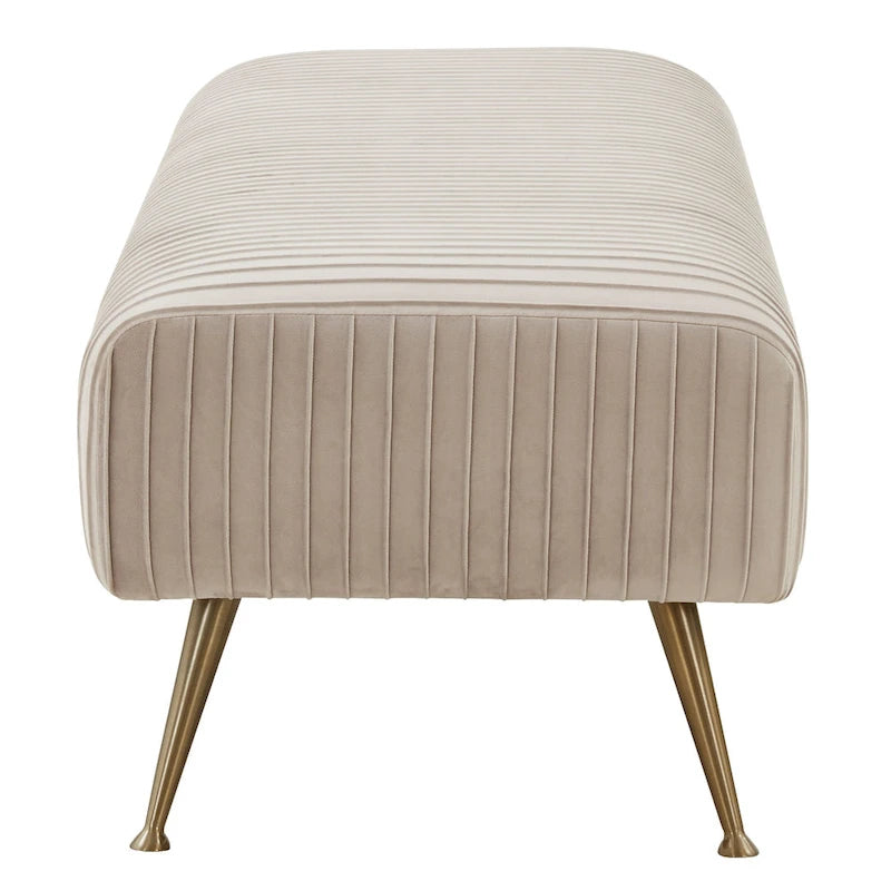 Banc tapissé en velours, multicolore, pieds en laiton antique/noir, 1-2 places