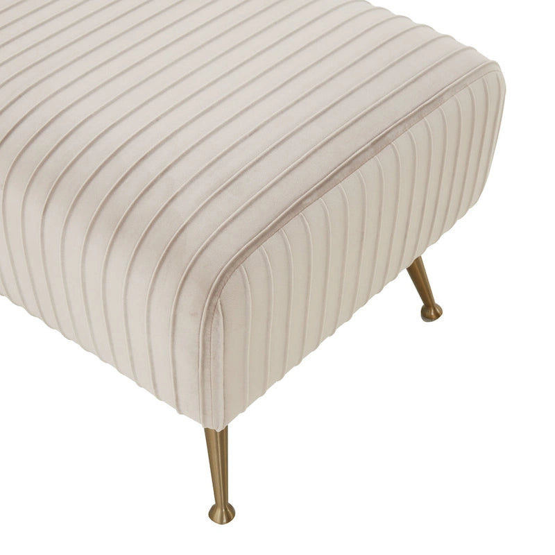 Banc tapissé en velours, multicolore, pieds en laiton antique/noir, 1-2 places