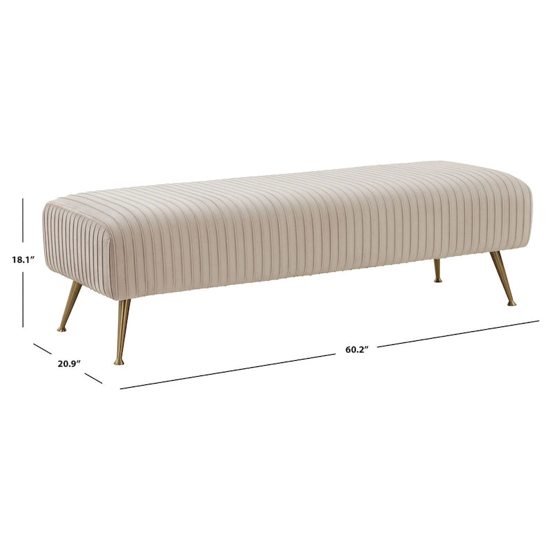Banc tapissé en velours, multicolore, pieds en laiton antique/noir, 1-2 places