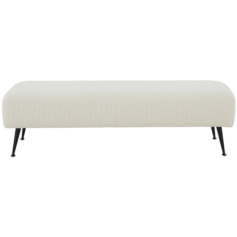 Banc tapissé en velours, multicolore, pieds en laiton antique/noir, 1-2 places
