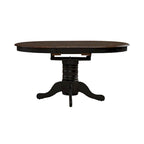 Table de salle à manger ovale sur pied de couleur miel et noir de style antique (4 à 6 personnes)