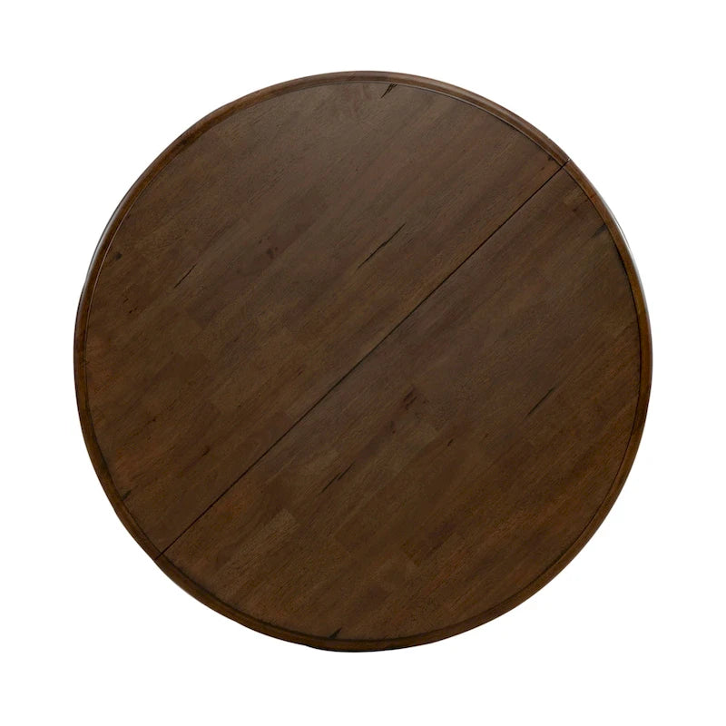 Table de salle à manger ovale sur pied de couleur miel et noir de style antique (4 à 6 personnes)