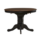 Table de salle à manger ovale sur pied de couleur miel et noir de style antique (4 à 6 personnes)