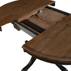 Table de salle à manger ovale sur pied de couleur miel et noir de style antique (4 à 6 personnes)