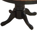 Table de salle à manger ovale sur pied de couleur miel et noir de style antique (4 à 6 personnes)