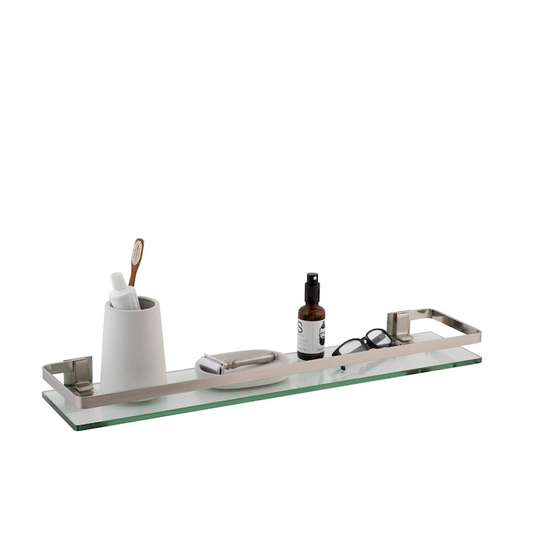 Organize It All Étagère en verre avec rail en nickel - 23,00 x 5,50 x 2,00