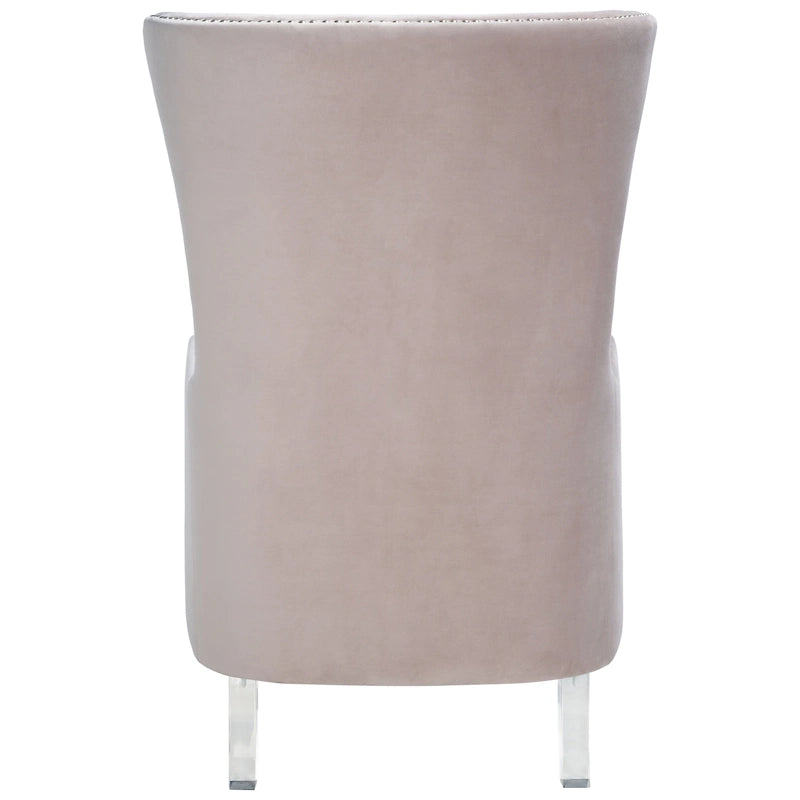 Fauteuil d'appoint dossier haut en velours, 1 place | Marine / Vert forêt / Bleu clair / Taupe pâle / Noir / Argent clair