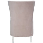 Fauteuil d'appoint dossier haut en velours, 1 place | Marine / Vert forêt / Bleu clair / Taupe pâle / Noir / Argent clair
