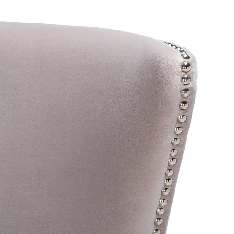 Fauteuil d'appoint dossier haut en velours, 1 place | Marine / Vert forêt / Bleu clair / Taupe pâle / Noir / Argent clair