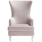 Fauteuil d'appoint dossier haut en velours, 1 place | Marine / Vert forêt / Bleu clair / Taupe pâle / Noir / Argent clair