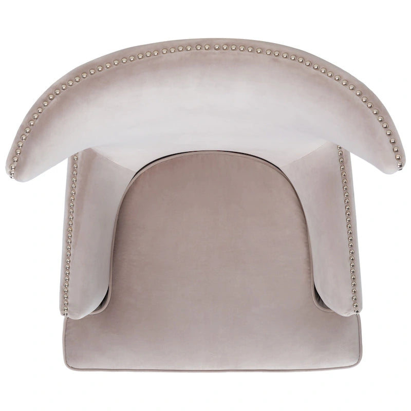 Fauteuil d'appoint dossier haut en velours, 1 place | Marine / Vert forêt / Bleu clair / Taupe pâle / Noir / Argent clair