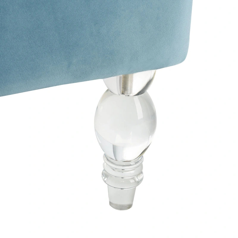 Fauteuil d'appoint dossier haut en velours, 1 place | Marine / Vert forêt / Bleu clair / Taupe pâle / Noir / Argent clair