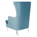 Fauteuil d'appoint dossier haut en velours, 1 place | Marine / Vert forêt / Bleu clair / Taupe pâle / Noir / Argent clair