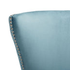Fauteuil d'appoint dossier haut en velours, 1 place | Marine / Vert forêt / Bleu clair / Taupe pâle / Noir / Argent clair