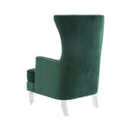 Fauteuil d'appoint dossier haut en velours, 1 place | Marine / Vert forêt / Bleu clair / Taupe pâle / Noir / Argent clair