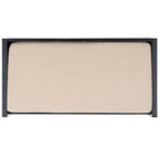 Banc de rangement avec cadre en noyer / bois laqué blanc / bois noir, siège en lin et PU, 2 places
