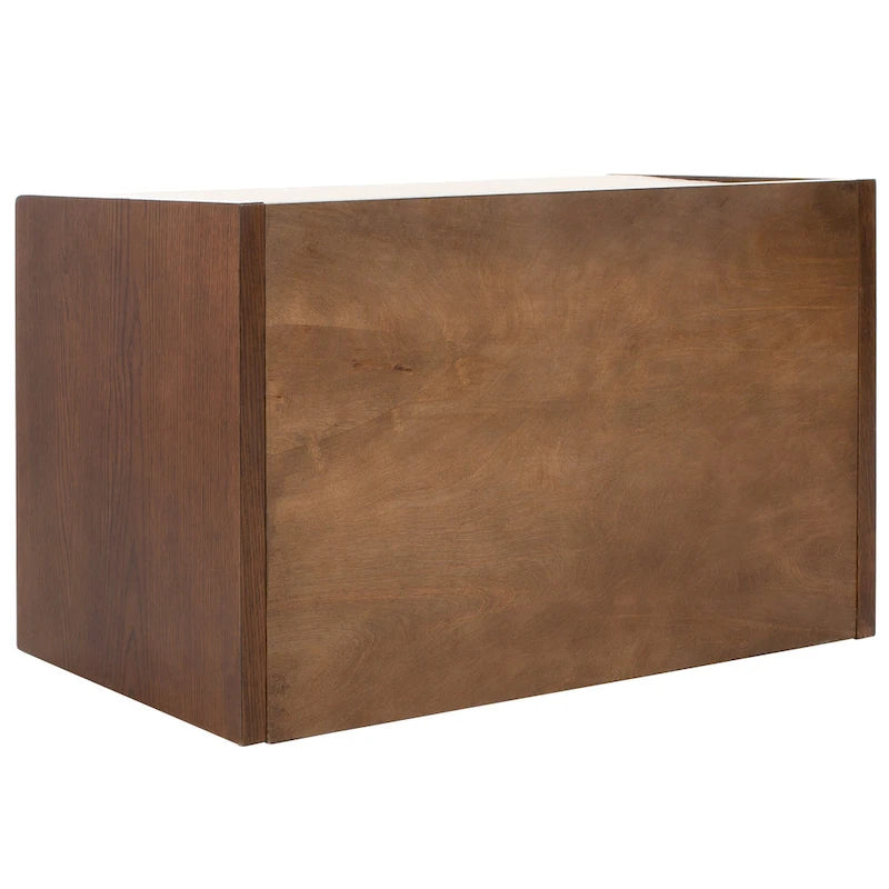 Banc de rangement avec cadre en noyer / bois laqué blanc / bois noir, siège en lin et PU, 2 places