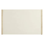 Banc de rangement avec cadre en noyer / bois laqué blanc / bois noir, siège en lin et PU, 2 places