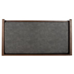 Banc de rangement avec cadre en noyer / bois laqué blanc / bois noir, siège en lin et PU, 2 places