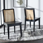 Chaise de salle à manger en rotin blanc/noir/marron/naturel, lot de 2