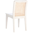Chaise de salle à manger en rotin blanc/noir/marron/naturel, lot de 2