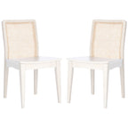 Chaise de salle à manger en rotin blanc/noir/marron/naturel, lot de 2