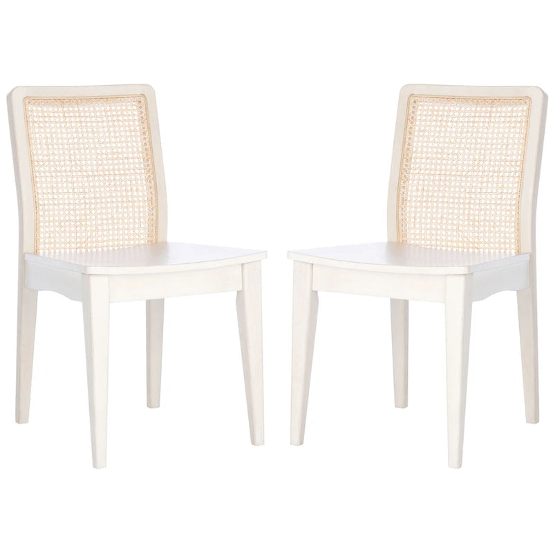 Chaise de salle à manger en rotin blanc/noir/marron/naturel, lot de 2