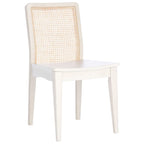 Chaise de salle à manger en rotin blanc/noir/marron/naturel, lot de 2