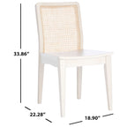 Chaise de salle à manger en rotin blanc/noir/marron/naturel, lot de 2