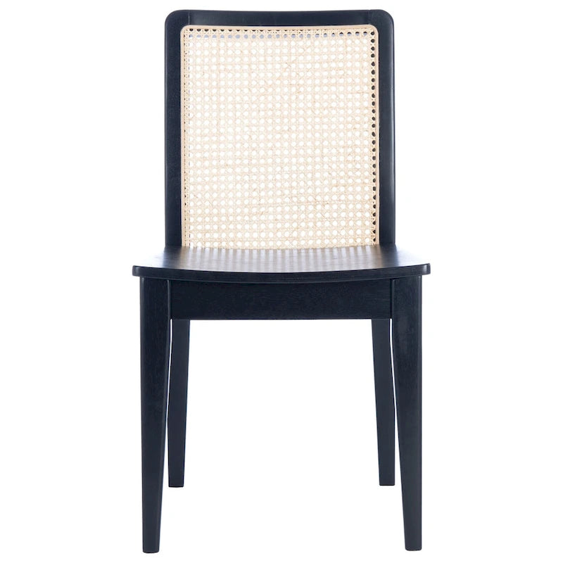 Chaise de salle à manger en rotin blanc/noir/marron/naturel, lot de 2