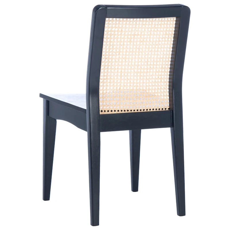 Chaise de salle à manger en rotin blanc/noir/marron/naturel, lot de 2